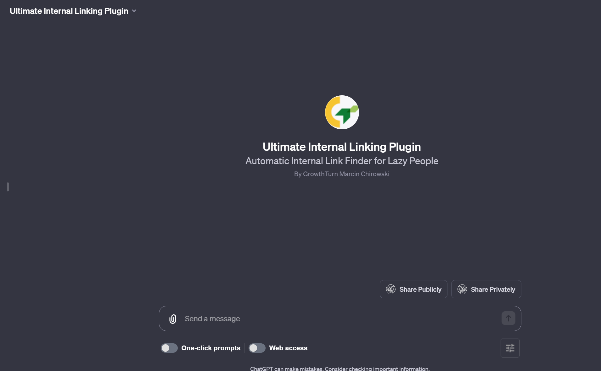 Maximize SEO with Internal Linking Finder ChatGPT Plugin by Growthturn